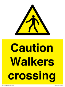 Caution walkers crossing